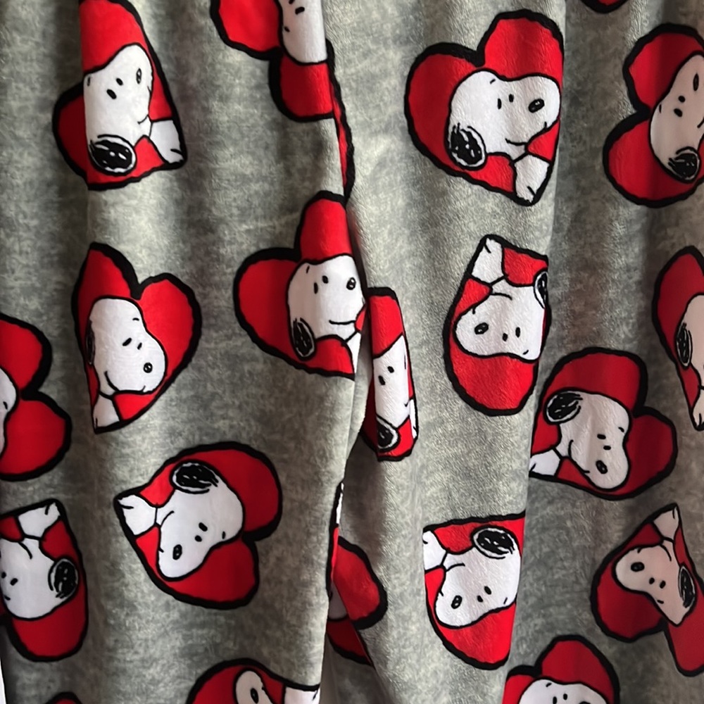 NWOT Peanuts Snoopy In Red Hearts Women’s Pajama Pants size Medium